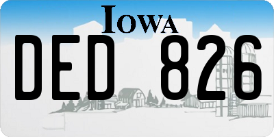 IA license plate DED826