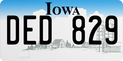 IA license plate DED829