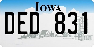 IA license plate DED831