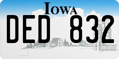 IA license plate DED832