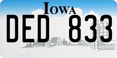 IA license plate DED833