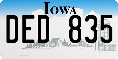 IA license plate DED835