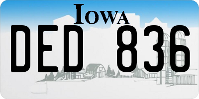 IA license plate DED836