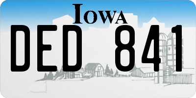 IA license plate DED841