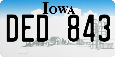 IA license plate DED843