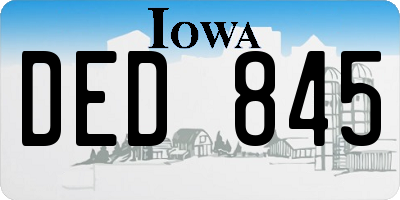 IA license plate DED845