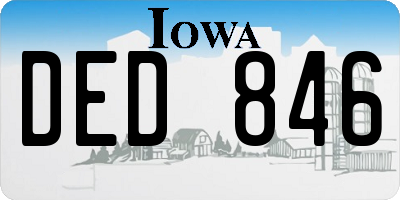 IA license plate DED846