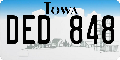 IA license plate DED848
