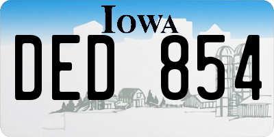 IA license plate DED854
