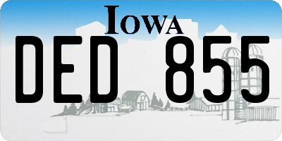 IA license plate DED855