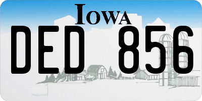 IA license plate DED856