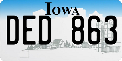 IA license plate DED863