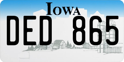 IA license plate DED865