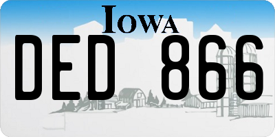 IA license plate DED866
