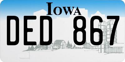 IA license plate DED867