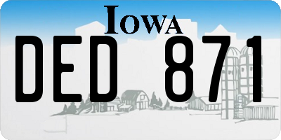 IA license plate DED871