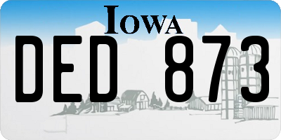 IA license plate DED873