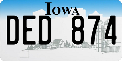 IA license plate DED874