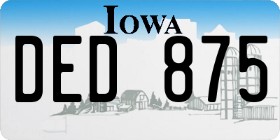 IA license plate DED875