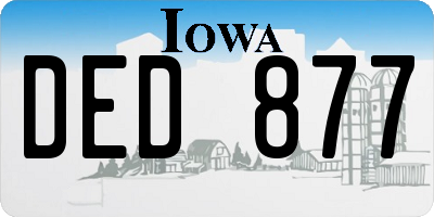 IA license plate DED877