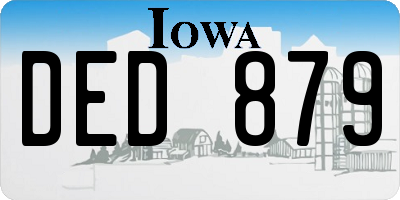 IA license plate DED879
