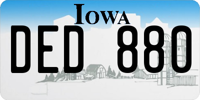 IA license plate DED880