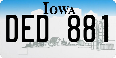 IA license plate DED881