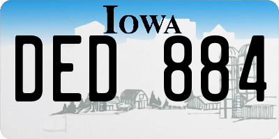 IA license plate DED884