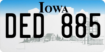 IA license plate DED885