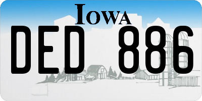 IA license plate DED886