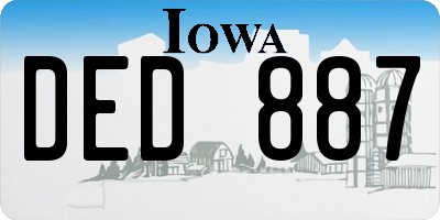 IA license plate DED887