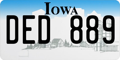 IA license plate DED889