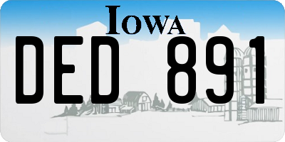IA license plate DED891