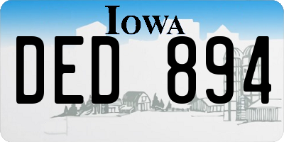 IA license plate DED894