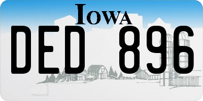 IA license plate DED896