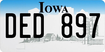 IA license plate DED897