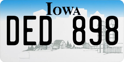 IA license plate DED898