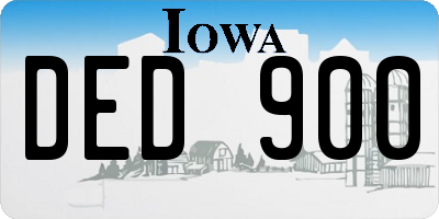 IA license plate DED900