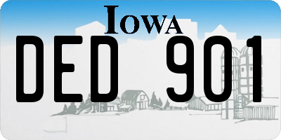 IA license plate DED901