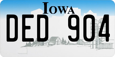 IA license plate DED904