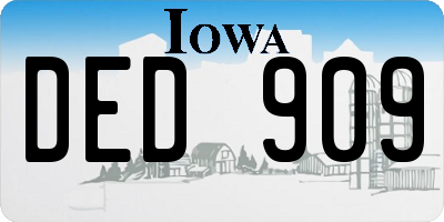 IA license plate DED909