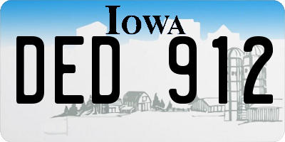 IA license plate DED912