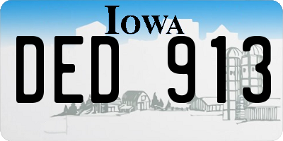IA license plate DED913