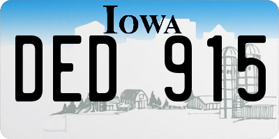 IA license plate DED915