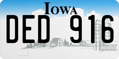 IA license plate DED916