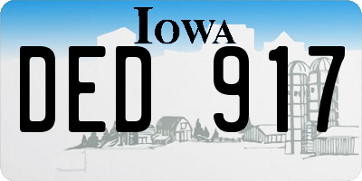 IA license plate DED917
