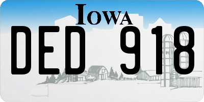IA license plate DED918
