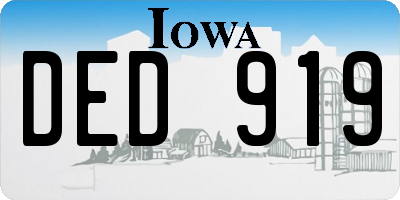 IA license plate DED919