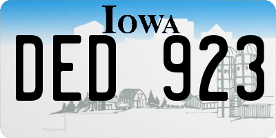 IA license plate DED923