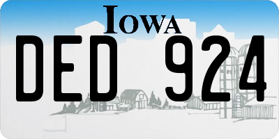 IA license plate DED924